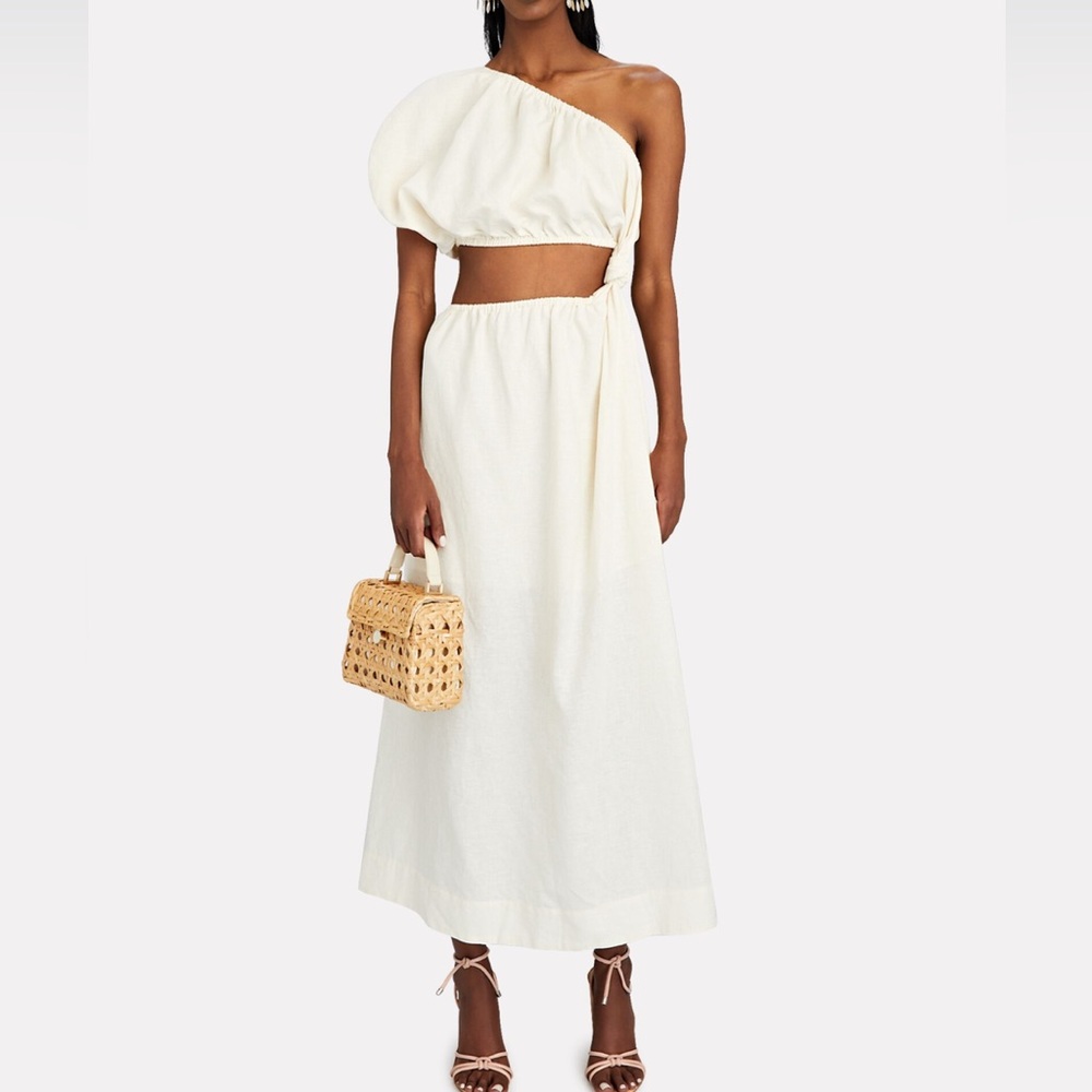 Farm Rio One Shoulder off white dress NWT